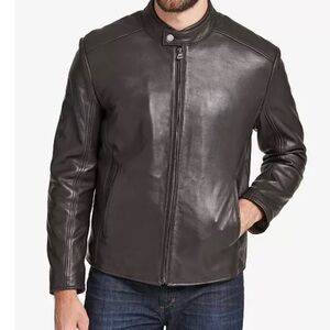 Marc New York Men's Dark Gray Leather Jacket